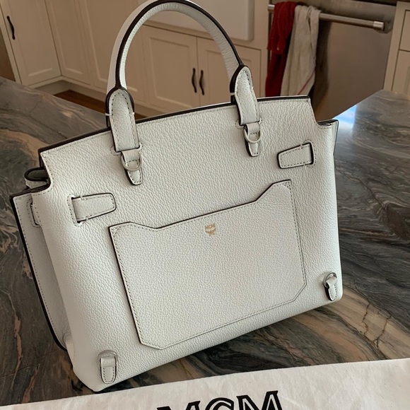 MCM White leather handbag convertible backpack - Picture 5 of 6